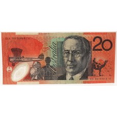 AUSTRALIA 1994 . TWENTY 20 DOLLAR BANKNOTE . FRASER/EVANS . LAST PREFIX DA96